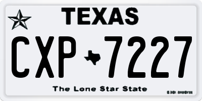 TX license plate CXP7227