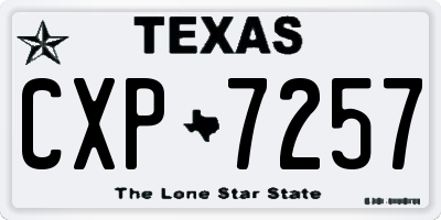 TX license plate CXP7257