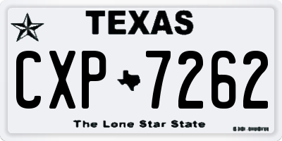 TX license plate CXP7262
