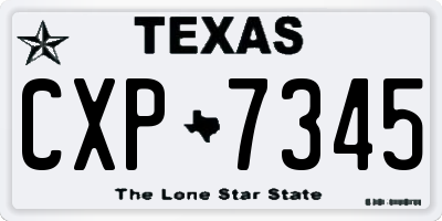 TX license plate CXP7345