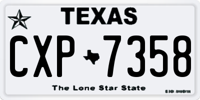 TX license plate CXP7358