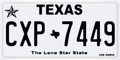 TX license plate CXP7449