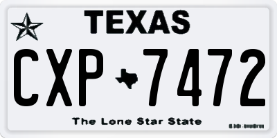 TX license plate CXP7472
