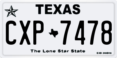 TX license plate CXP7478