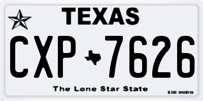 TX license plate CXP7626