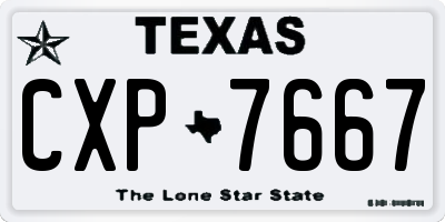 TX license plate CXP7667