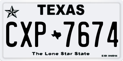TX license plate CXP7674