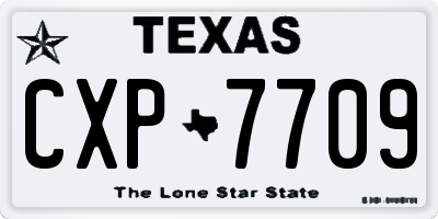 TX license plate CXP7709