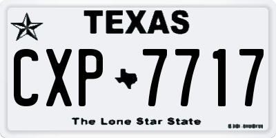TX license plate CXP7717