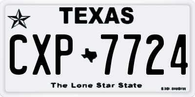TX license plate CXP7724