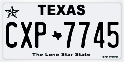 TX license plate CXP7745