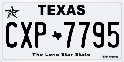 TX license plate CXP7795