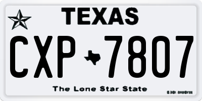 TX license plate CXP7807