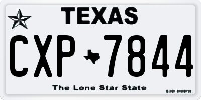 TX license plate CXP7844