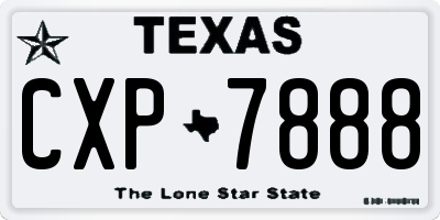 TX license plate CXP7888