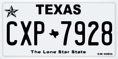 TX license plate CXP7928