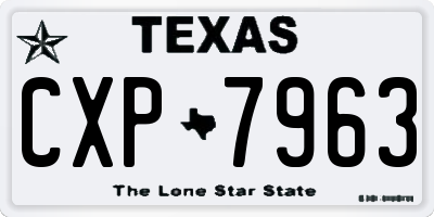 TX license plate CXP7963