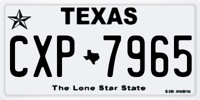 TX license plate CXP7965