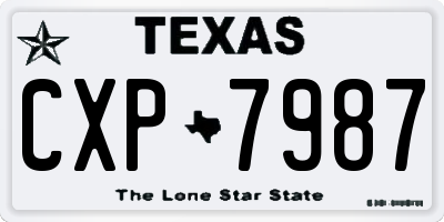 TX license plate CXP7987