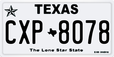 TX license plate CXP8078