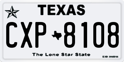 TX license plate CXP8108