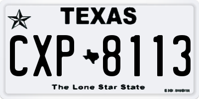 TX license plate CXP8113
