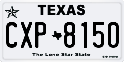 TX license plate CXP8150