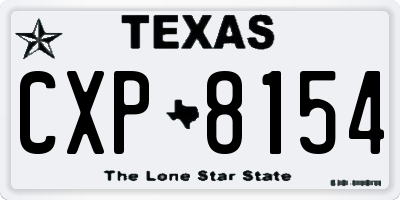 TX license plate CXP8154