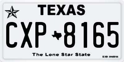 TX license plate CXP8165