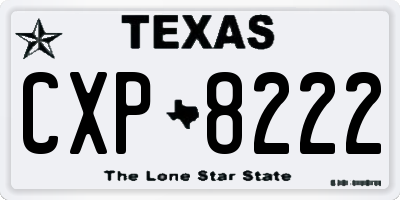 TX license plate CXP8222