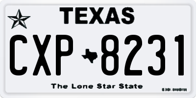 TX license plate CXP8231