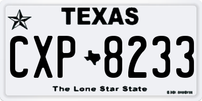 TX license plate CXP8233