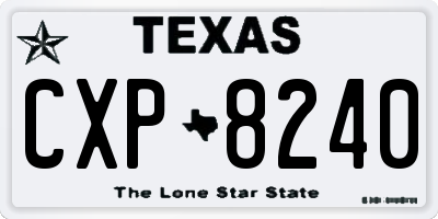 TX license plate CXP8240