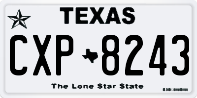 TX license plate CXP8243