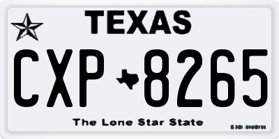 TX license plate CXP8265