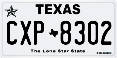 TX license plate CXP8302