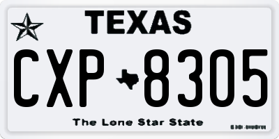 TX license plate CXP8305