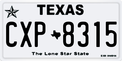 TX license plate CXP8315