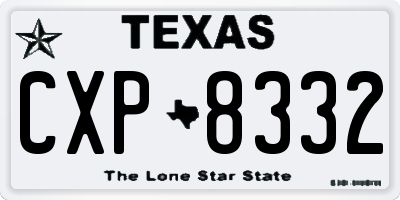TX license plate CXP8332