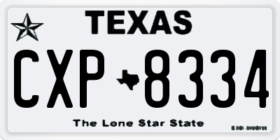 TX license plate CXP8334
