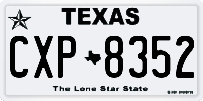 TX license plate CXP8352