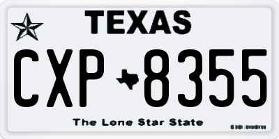 TX license plate CXP8355
