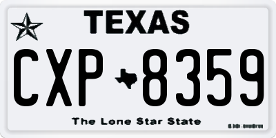 TX license plate CXP8359