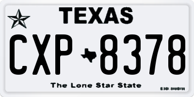 TX license plate CXP8378
