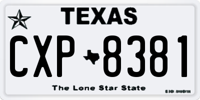 TX license plate CXP8381