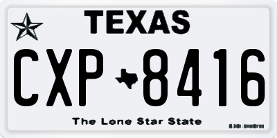 TX license plate CXP8416