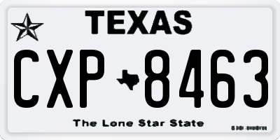 TX license plate CXP8463