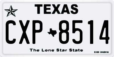 TX license plate CXP8514