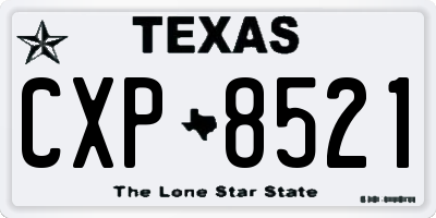 TX license plate CXP8521