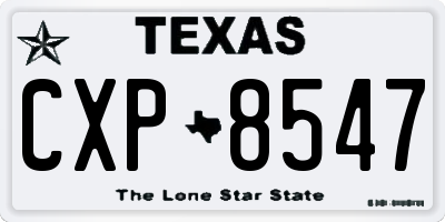 TX license plate CXP8547